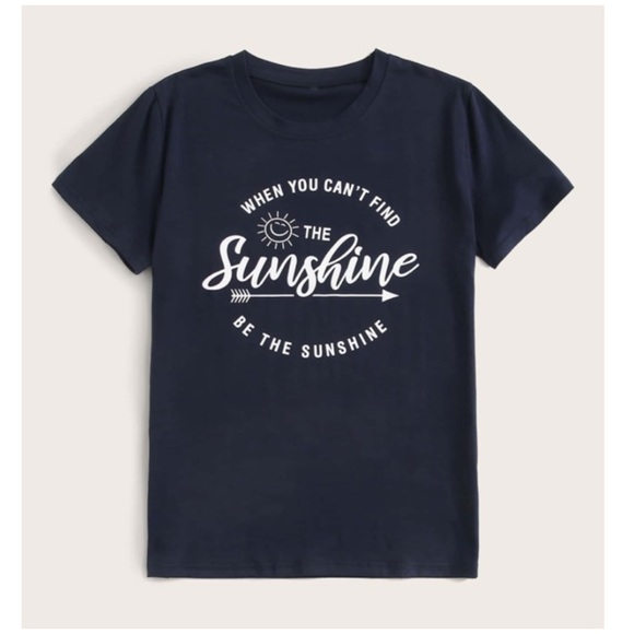 SOLD OUT CLEARANCE When You Can’t Find The Sunshine Navy Graphic Tee - Picture 2 of 3